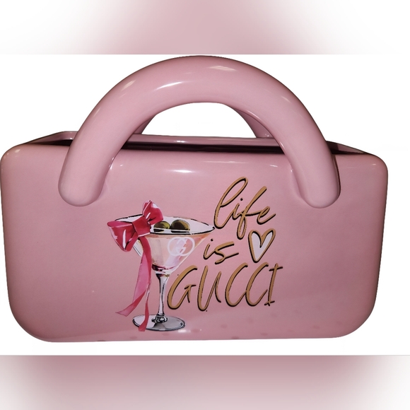 NWT Glam Designer G Logo CeramicVase Pink Designer Vase USA Vase Only - Picture 6 of 9